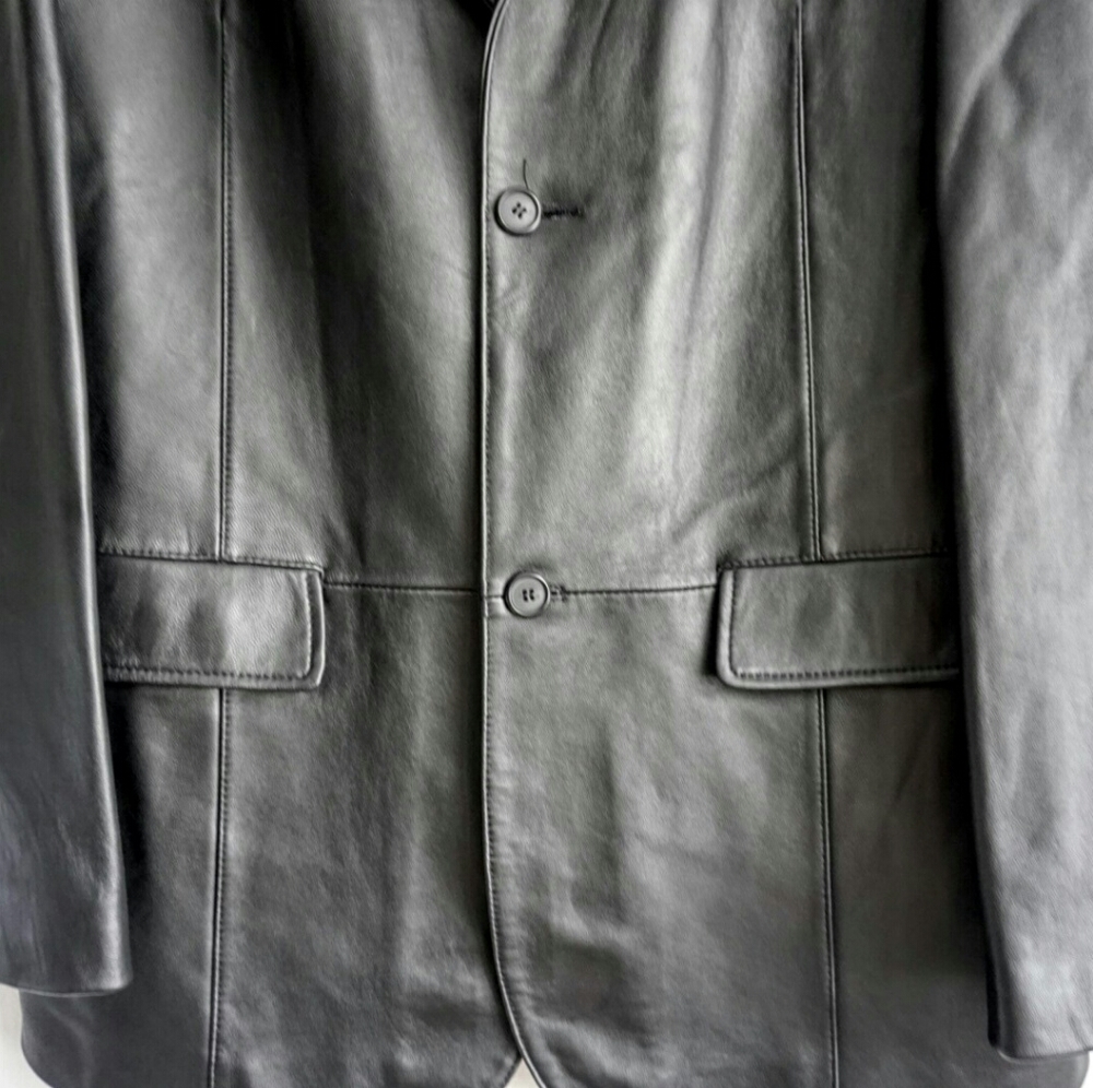 Apt. 9 men's 100% leather black jacket - Picture 3 of 6